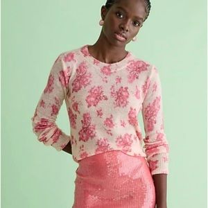 NWT J. Crew Brushed Wool Crewneck Sweater in Rose Garden- 2X